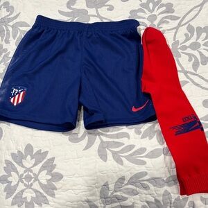 Nike Kids Navy Blue Shorts with Red Sock